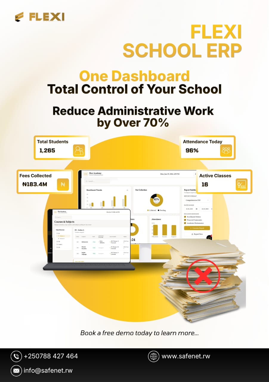 Flexi School ERP dashboard overview